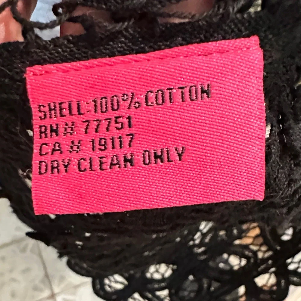 Betsey Johnson Black Lace Decorative Top Layer Coat - Picture 7 of 9